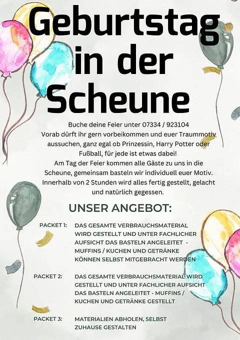 Geburtstag in der Scheune